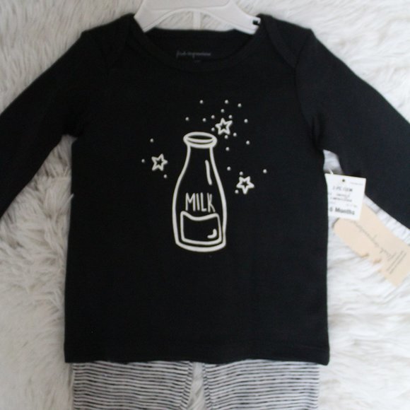 NWT FIRST IMPRESSIONS Milk Outfit, T-shirt with legging, INFANT 3-6M BABY BOY - Picture 3 of 8